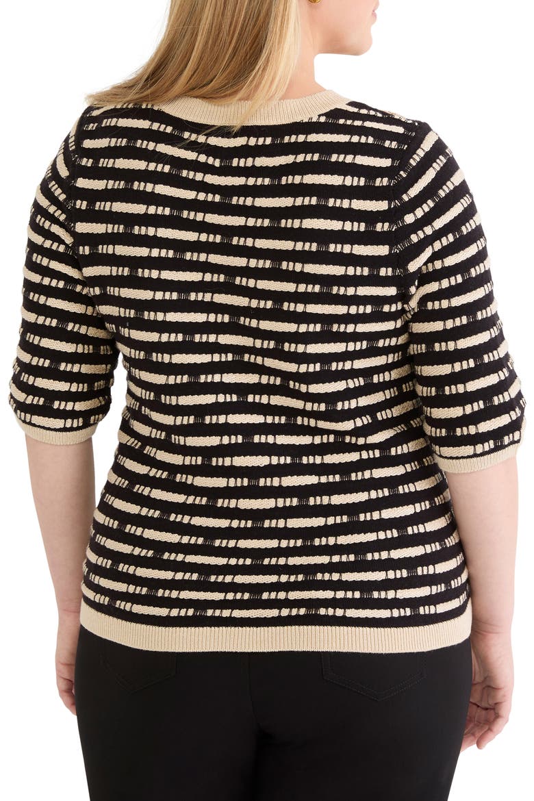 Atelier Short Sleeve Sweater, Alternate, color, BLACK MULTI