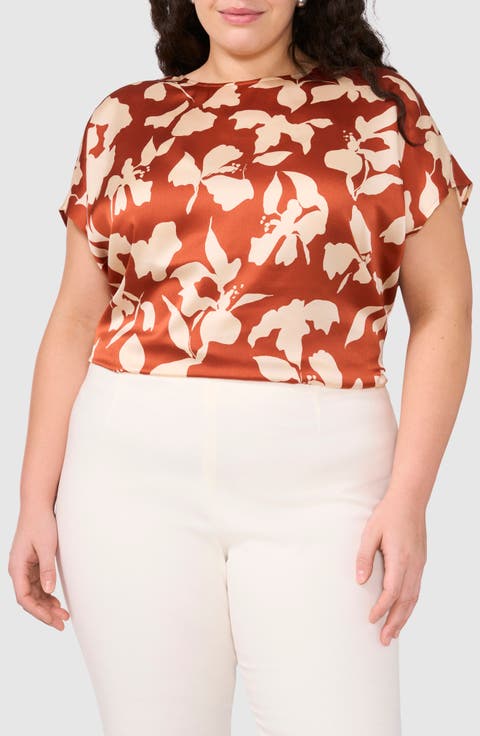 Printed Charmeuse Top (Plus)