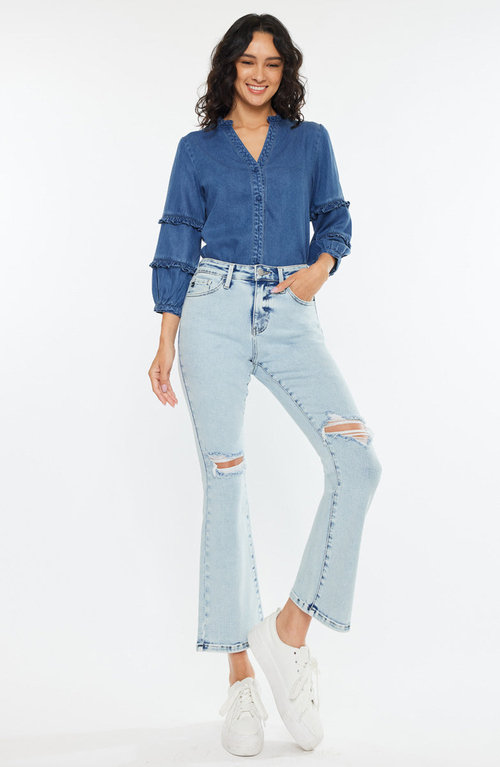 Kancan Benny Essentials High Rise Bootcut Jeans In Blue
