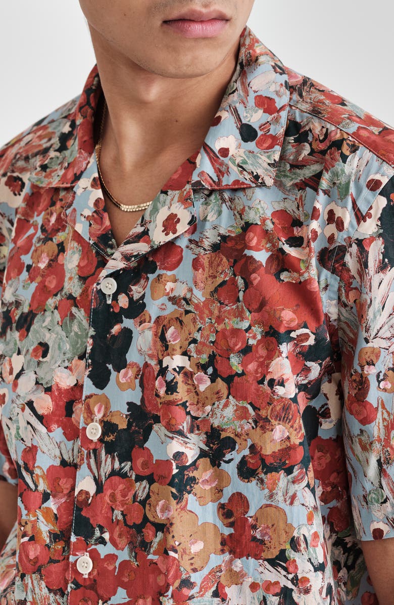 Wax London Didcot Monet Print Short Sleeve Cotton Button-Up Shirt, Alternate, color, 