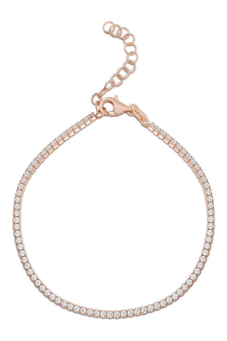 Rose Gold Vermeil CZ Bracelet, Main, color, ROSE GOLD