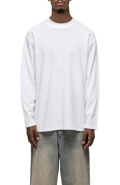 Good For Nothing Scribble Long-sleeve Waffle T-shirt In White