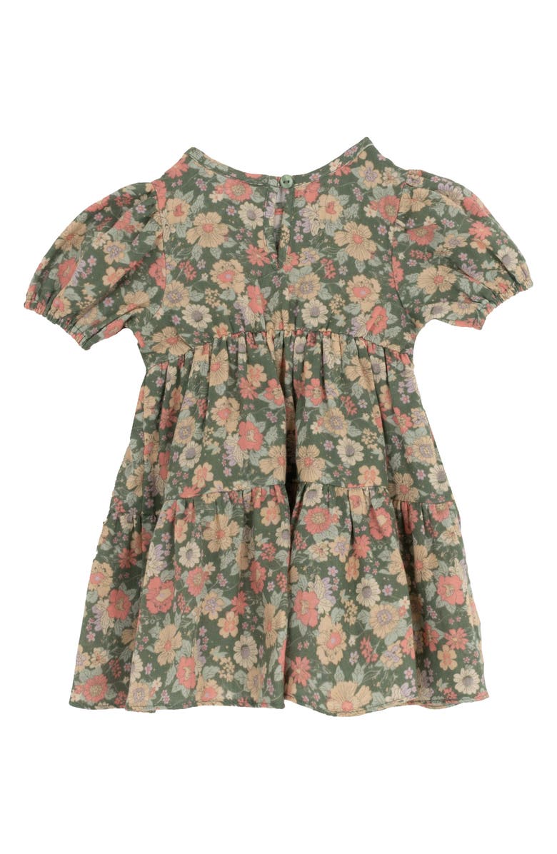 Rare Editions Floral Woven Dress, Alternate, color, Sage