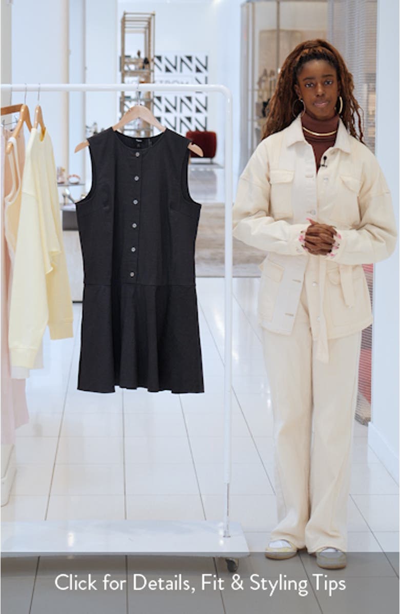 Sleeveless Linen Blend Minidress, sales video thumbnail