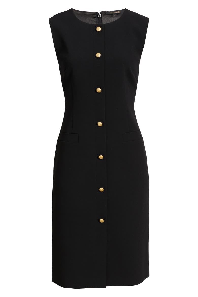 Briel Sleeveless Crepe Sheath Dress, Alternate, color, BLACK