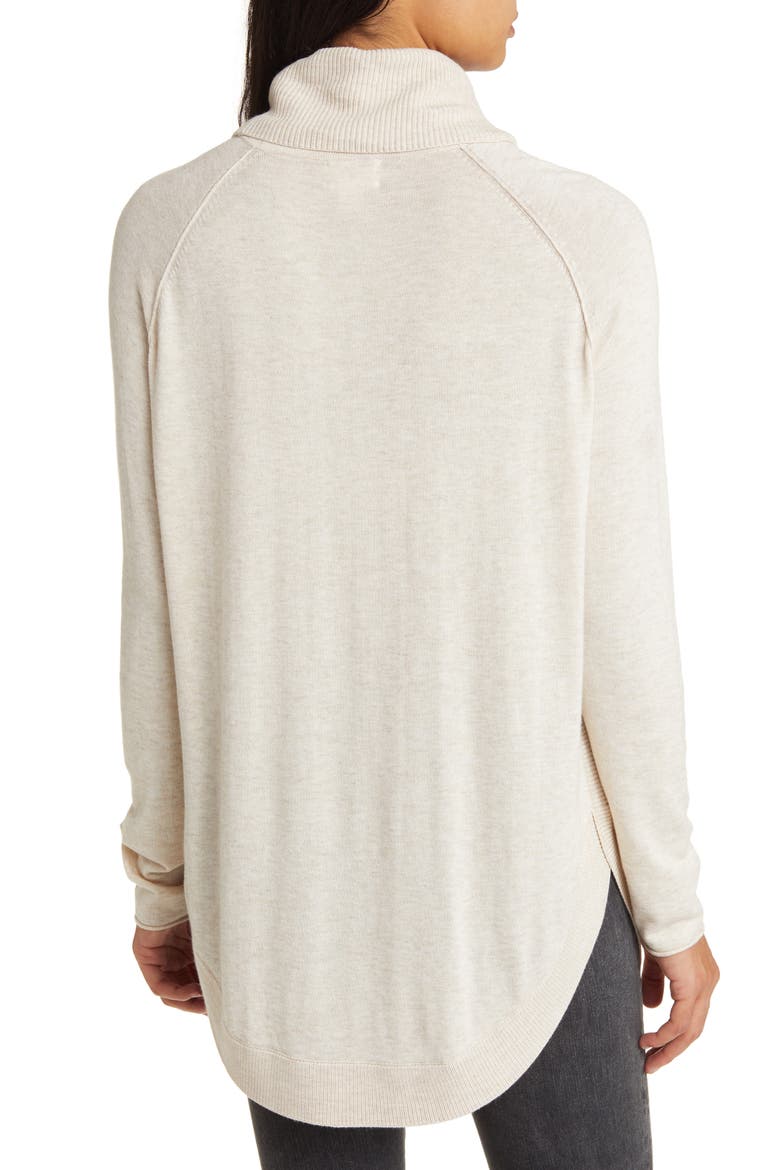 Turtleneck Tunic Sweater, Alternate, color, BEIGE OATMEAL LIGHT HEATHER