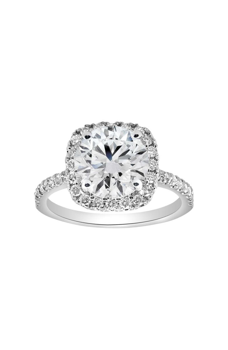 Bliss Diamond Certified 3 1/2Ct Cushion Halo Diamond Engagement Ring 14k Gold or Pt Lab Grown, Main, color,