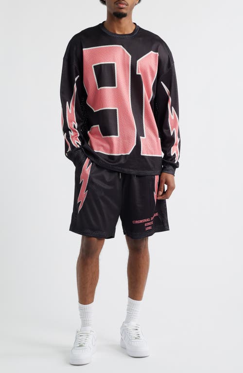 Shop Criminal Damage Bolt Print Mesh Shorts
