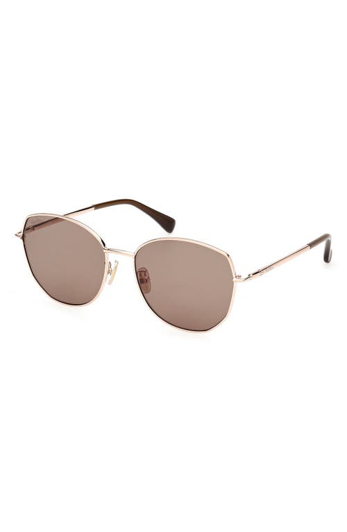 Max Mara 58mm Round Sunglasses In Brown