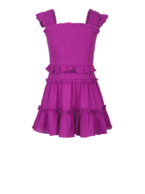 Zoe Smocked Bodice Tiered Ruffle Dress (Toddler, Little Kids, Big Kid)