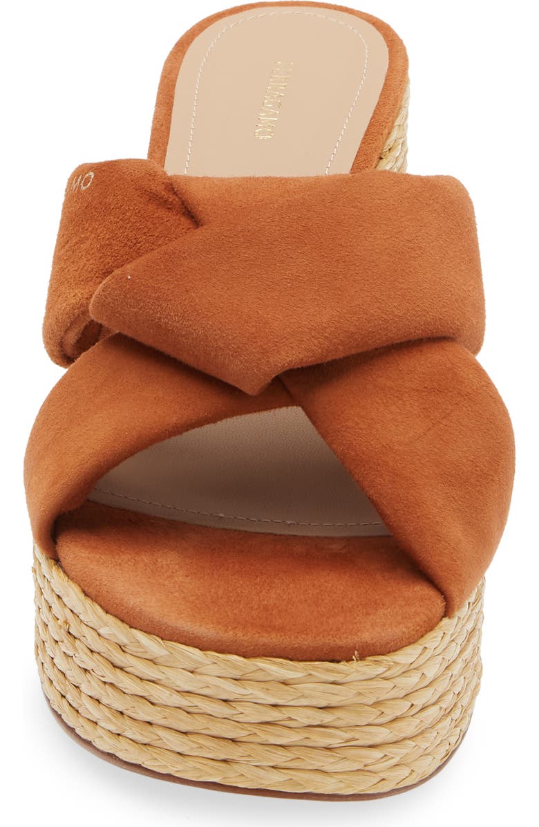 FERRAGAMO Douglas Platform Slide Sandal, Alternate, color, Tan Suede