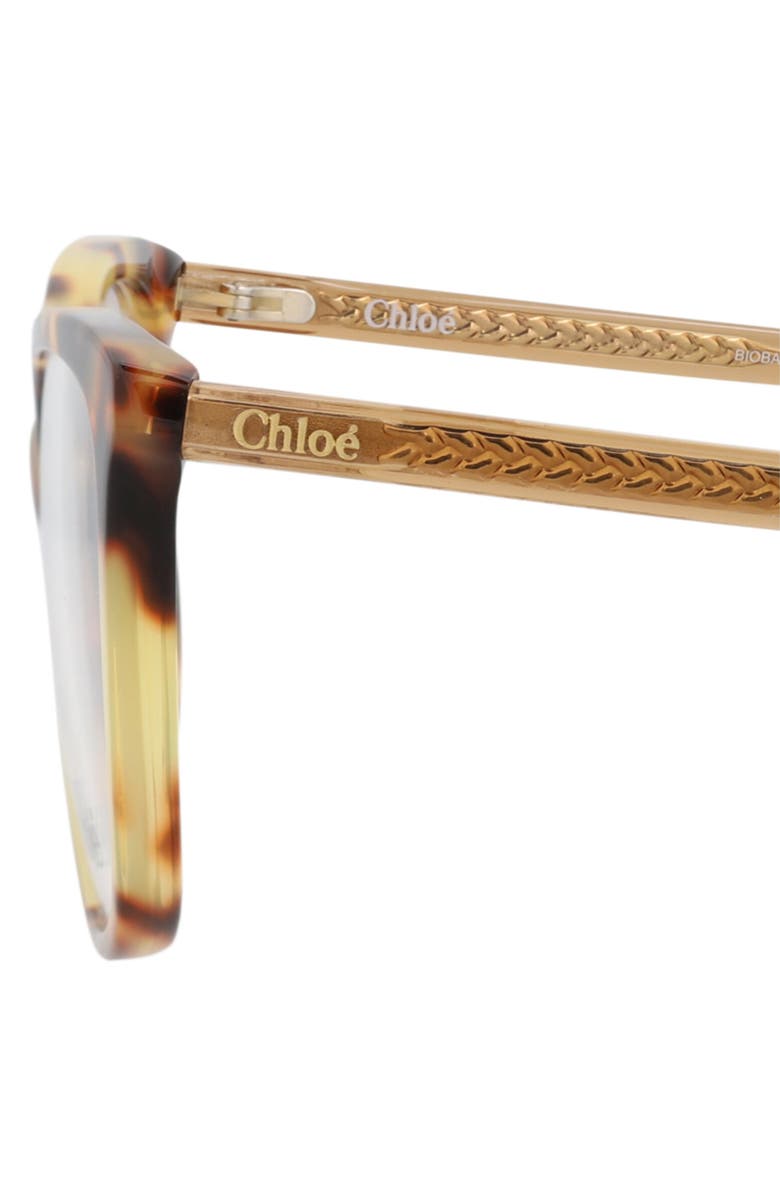 Chloé 54mm Cat Eye Optical Glasses, Alternate, color, Havana Brown Transparent