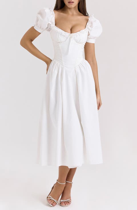 Puff Sleeve White Dresses | Nordstrom