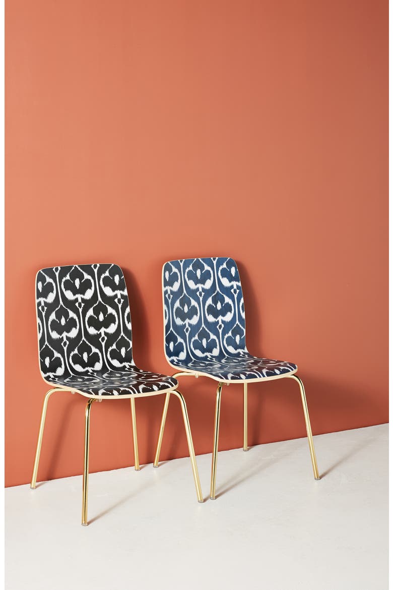 Anthropologie Ikat Tamsin Dining Chair, Main, color, BLUE
