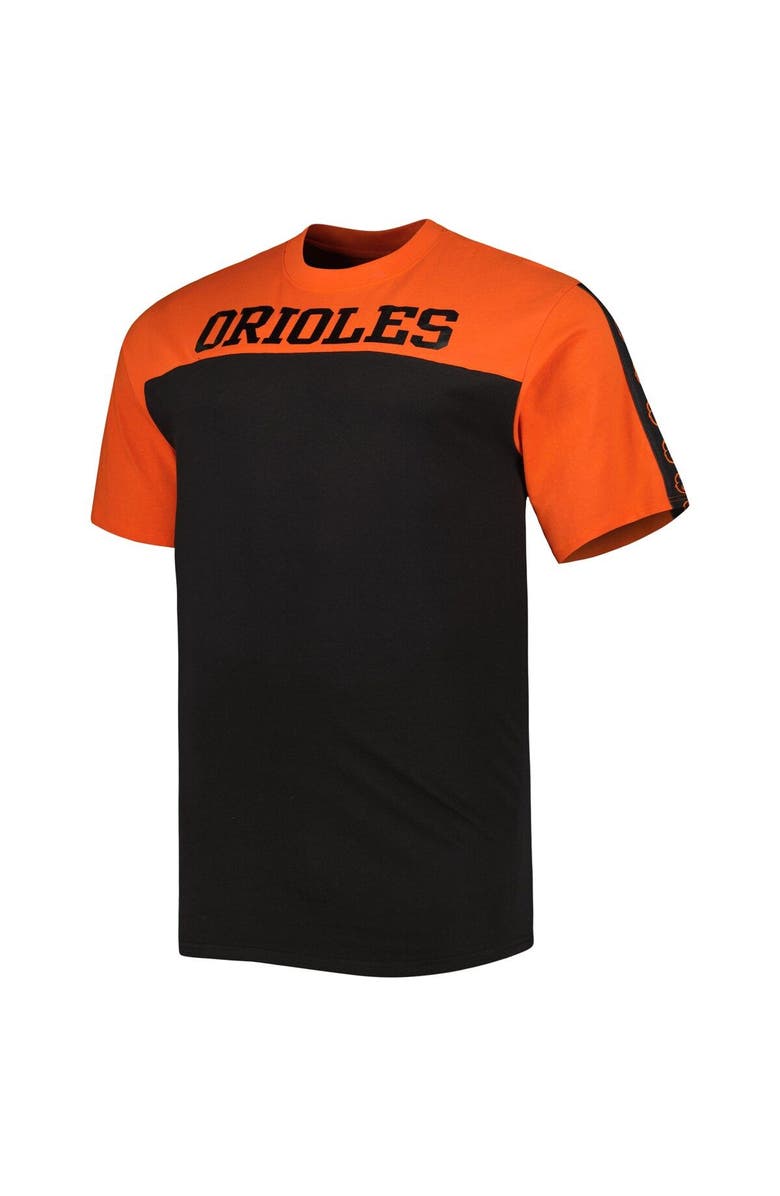 PROFILE Men's Orange/Black Baltimore Orioles Big & Tall Yoke Knit T-Shirt, Alternate, color, Orange