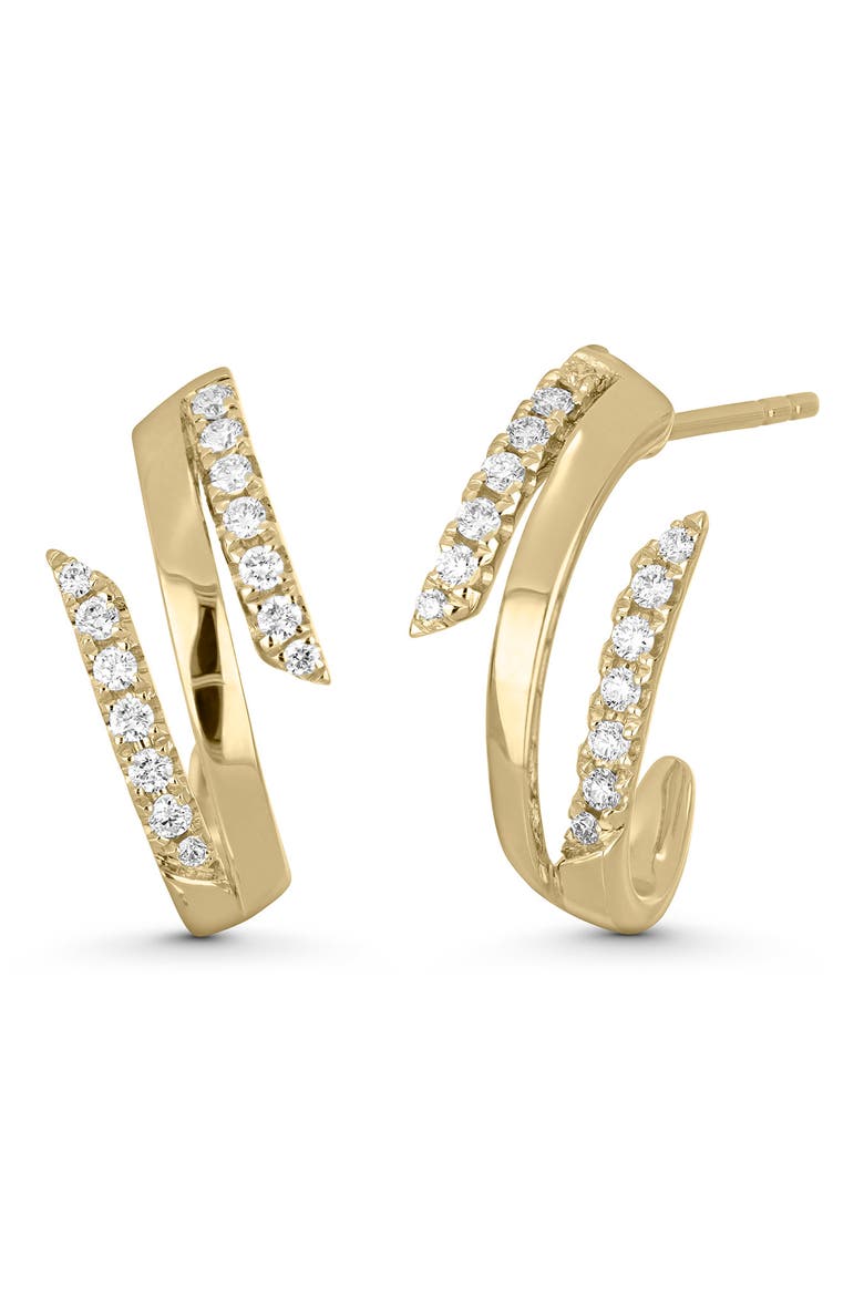Kiera 18k Gold Diamond Triple Wrap Huggie Earrings, Main, color, 18KY