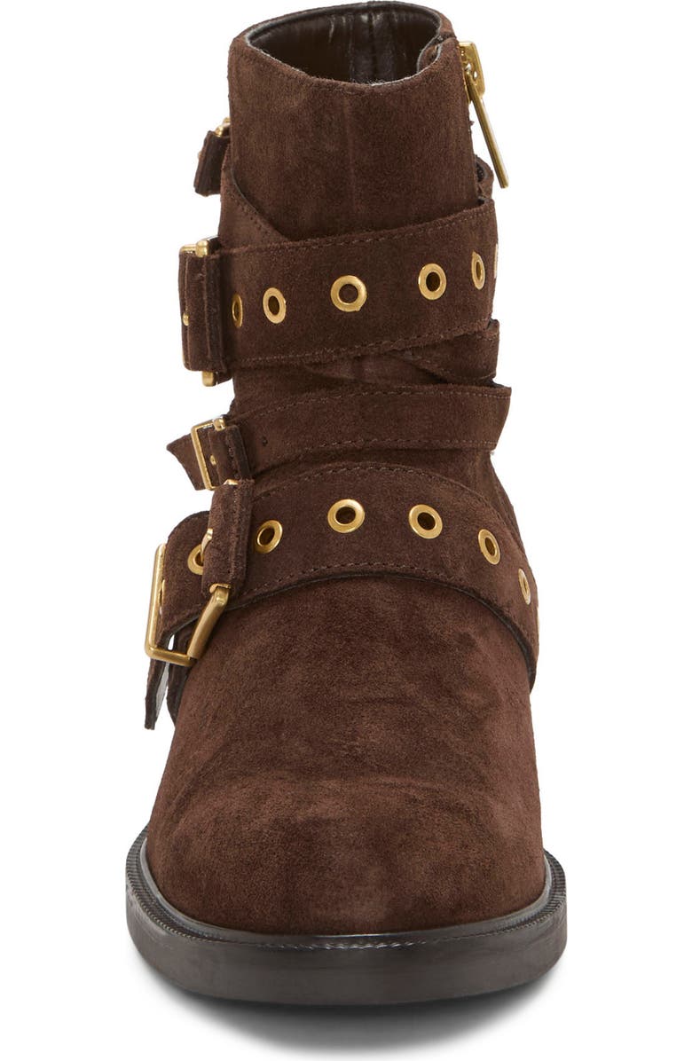 Vince Camuto Arielle Buckle Moto Boot, Alternate, color, Brownie Verona