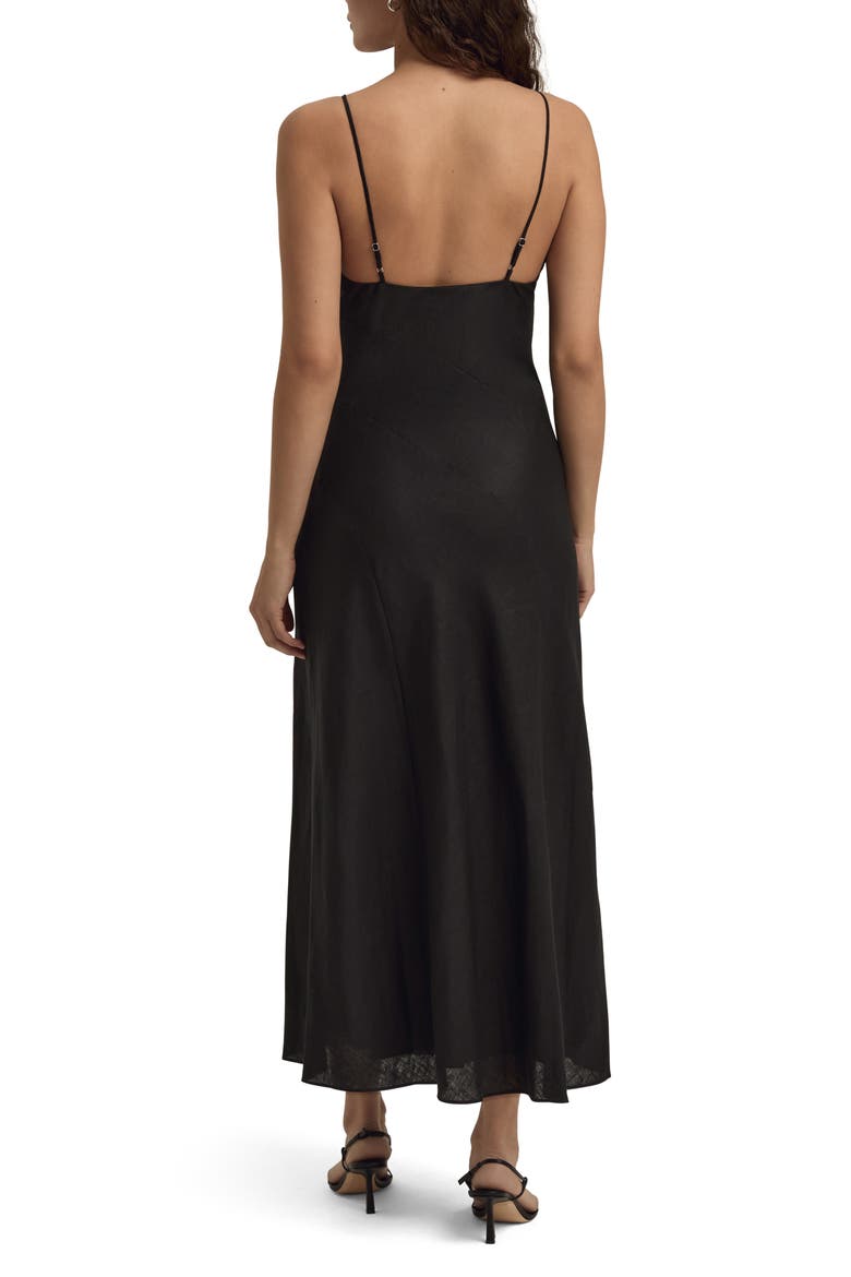 The Josette Linen Slipdress, Alternate, color, BLACK