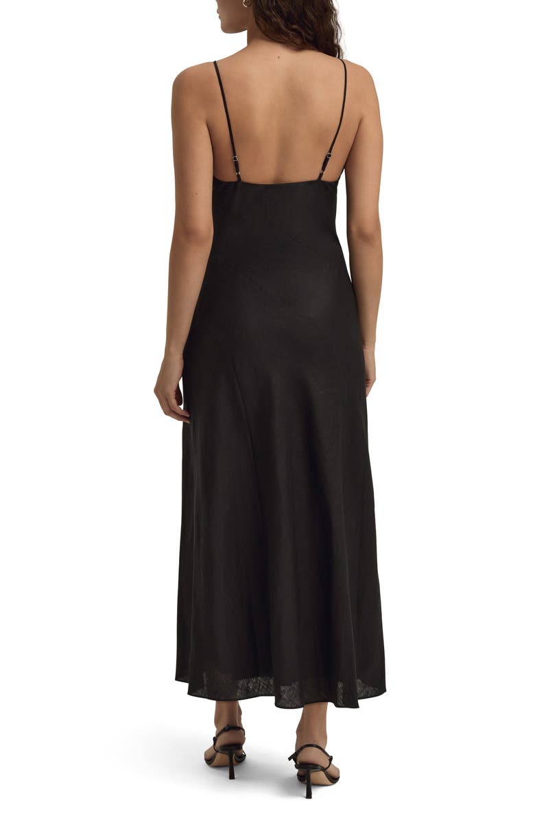 Favorite Daughter The Josette Linen Slipdress, Alternate, color, Black