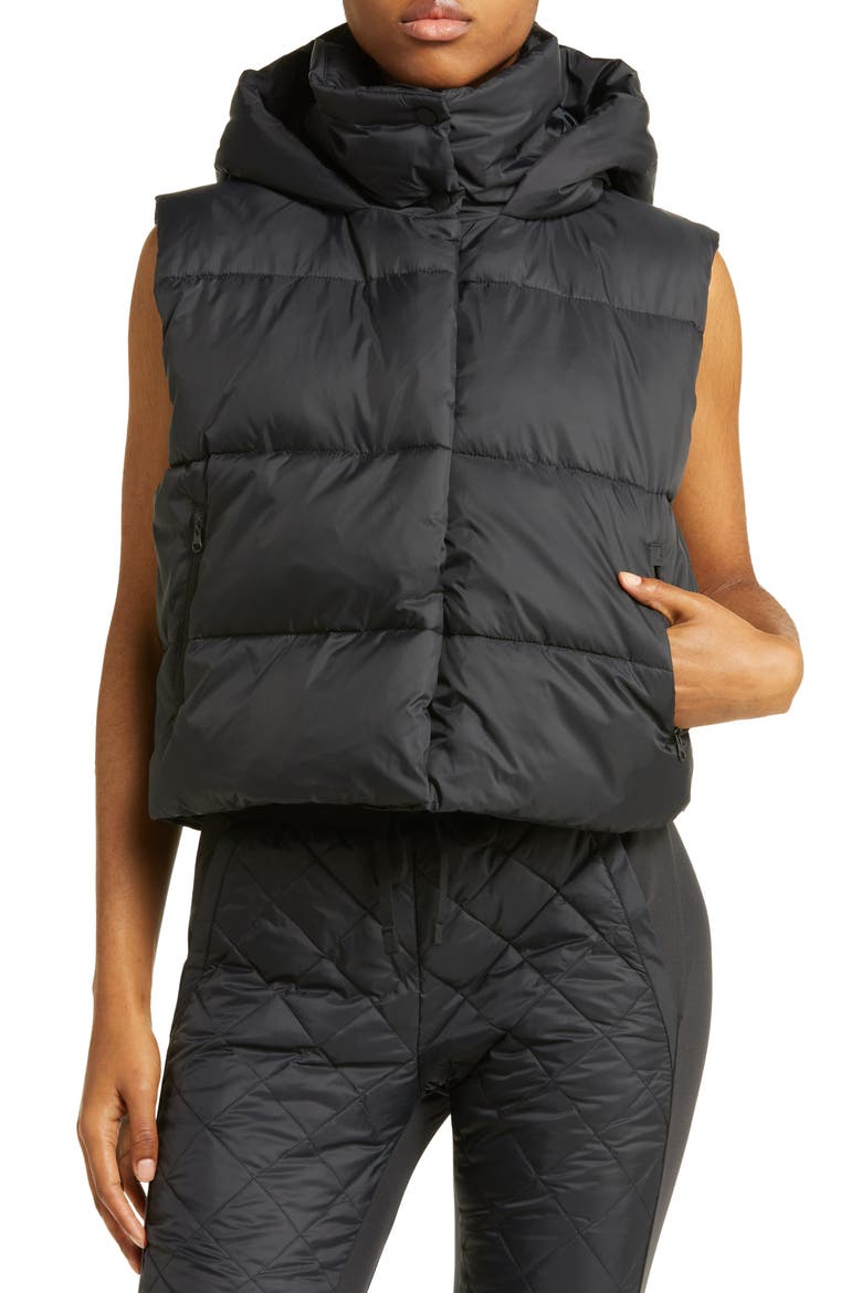 Gold Rush Hooded Puffer Vest, Alternate, color, BLACK