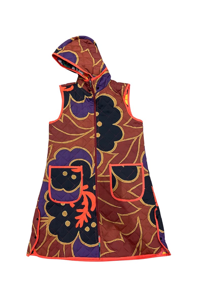 Florencia Davalos Juani Vest, Alternate, color, Green Garden / Brown Floral