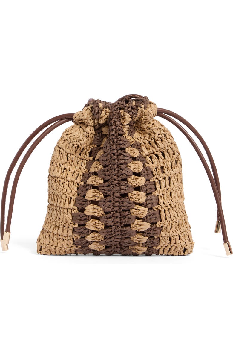 Collection XIIX Straw Bucket Bag, Main, color, Brown Natural