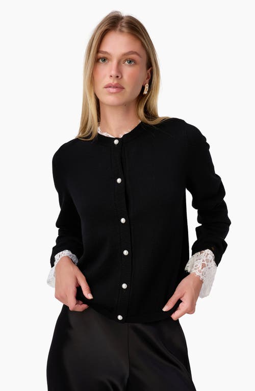 Cami Nyc Eliana Lace Trim Cardigan In Multi