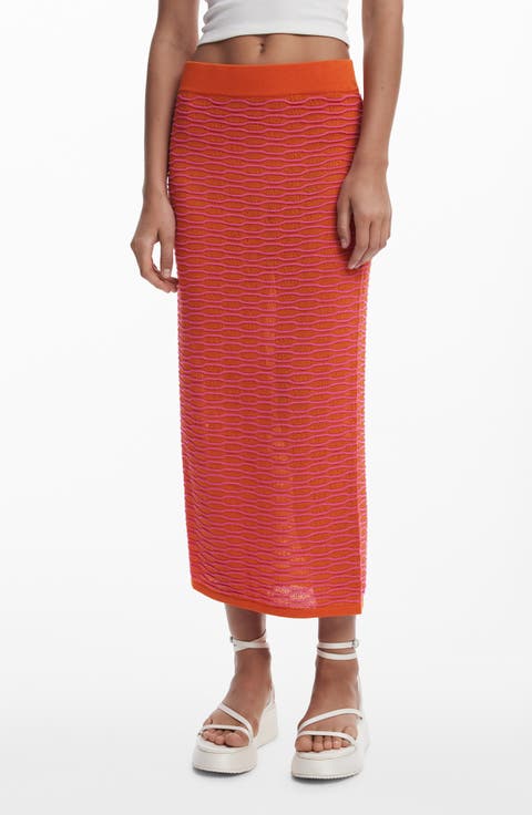 Knit Cover-Up Midi Skirt