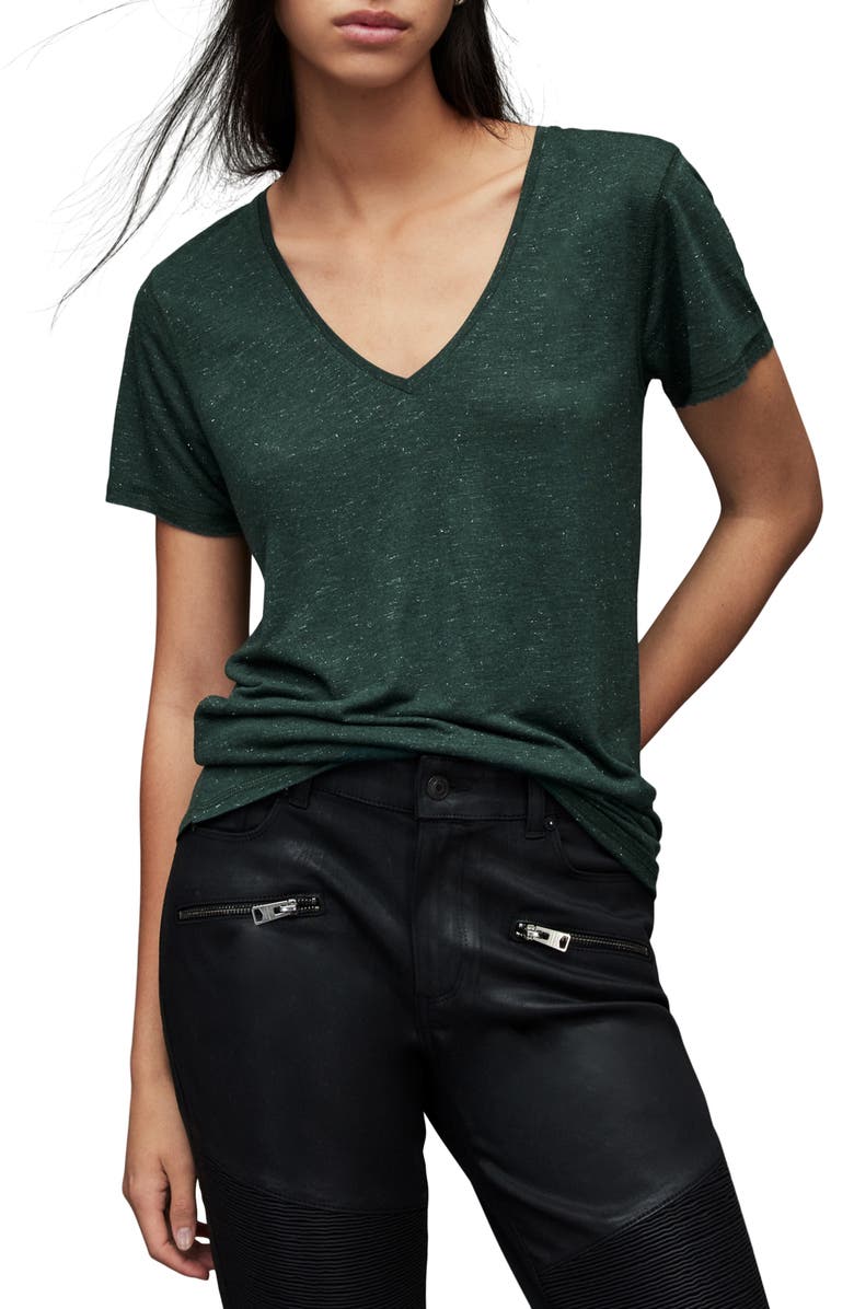 AllSaints Emelyn Shimmer T-Shirt, Main, color,