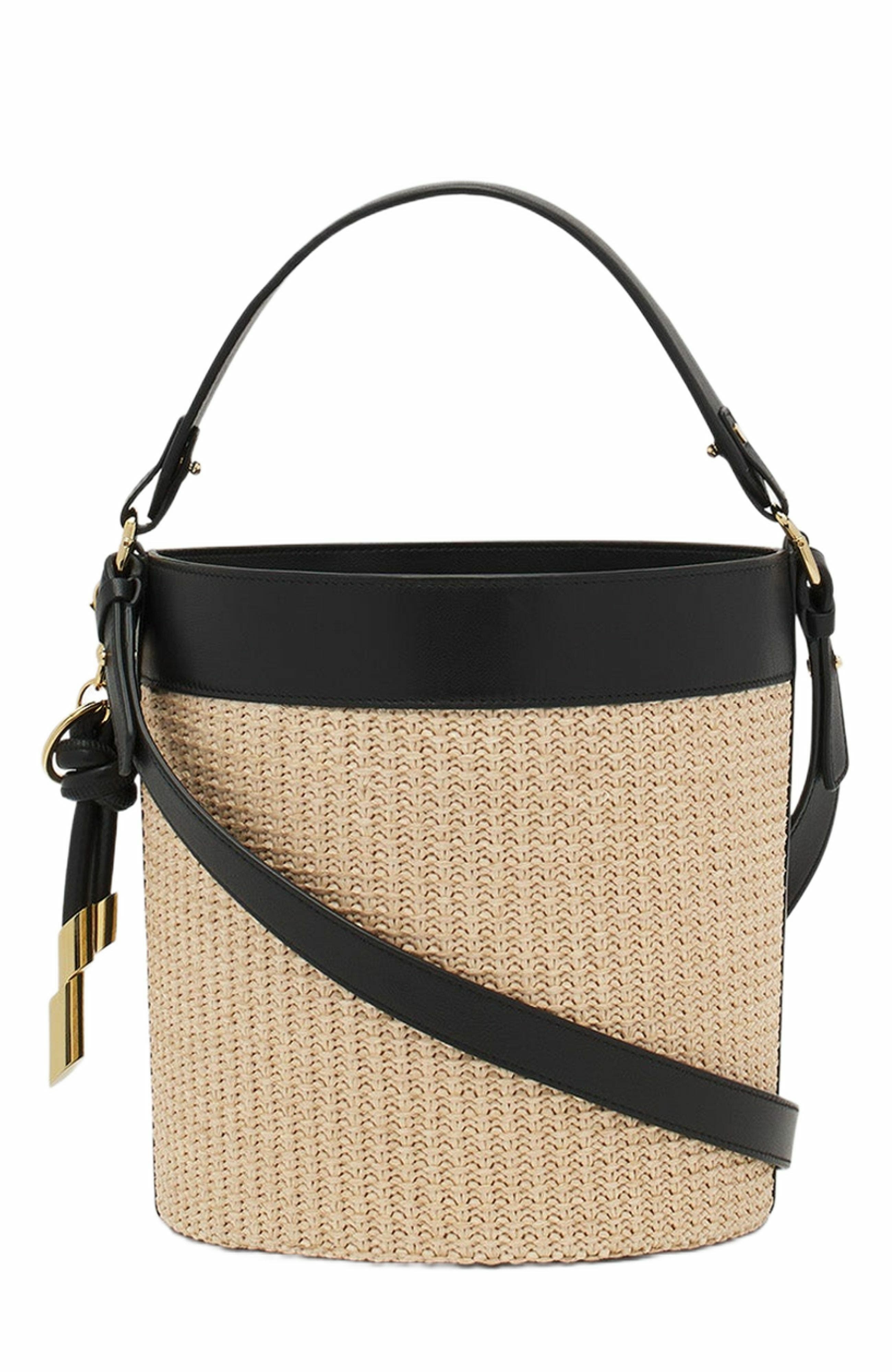 Lanvin Séquence Raffia Bucket Bag, Alternate, color, 