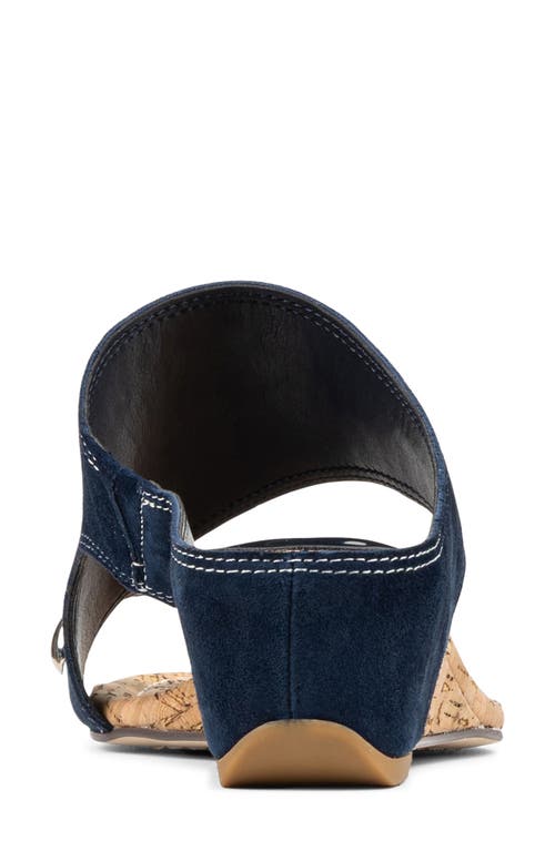 Donald Pliner Vesna Toe Loop Wedge Sandal In Blue