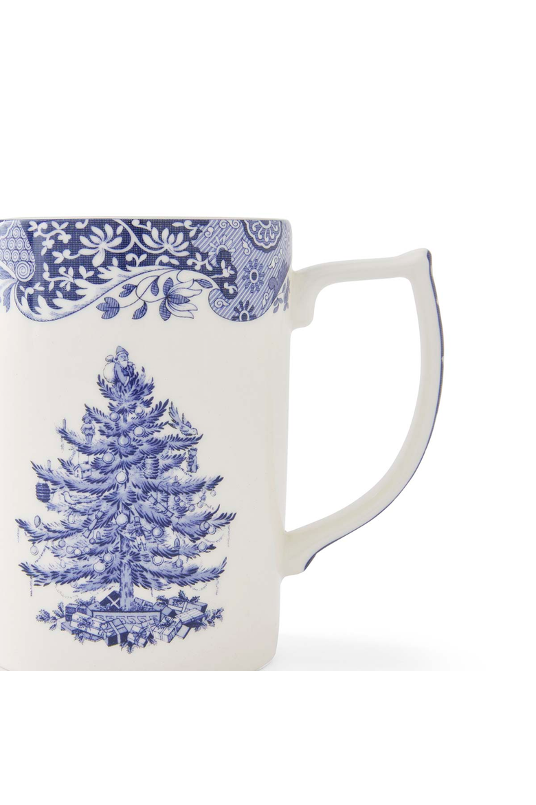Blue Italian Christmas 12 oz Mug, Set of 4, Alternate, color, Blue