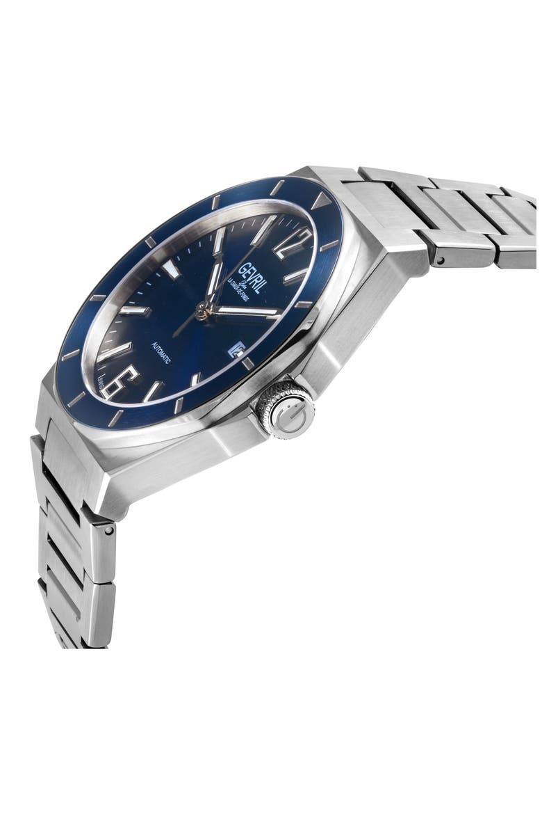 High Line Automatic Bracelet Watch, 43mm, Alternate, color, SILVER