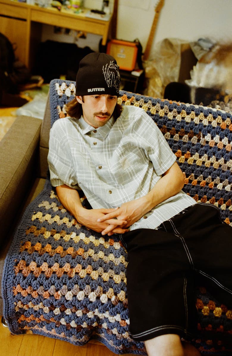 Butter Goods Turtle Plaid Flannel Button-Up Shirt, Alternate, color,