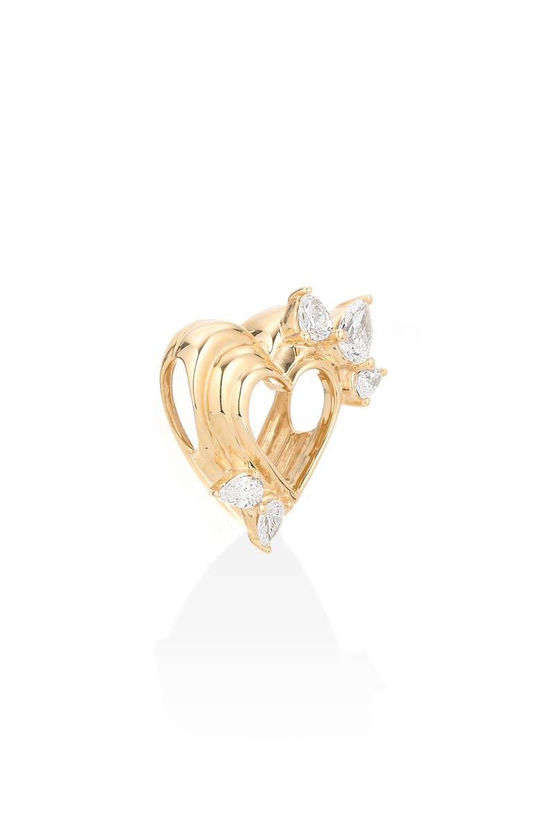 Adina Reyter Big Bead 14K & Lab Grown Diamond Open Heart Pendant, Alternate, color, Yellow Gold