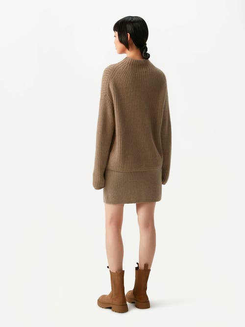 Gobi Mongolian Cashmere Organic Color Cashmere Mini Skirt In Brown