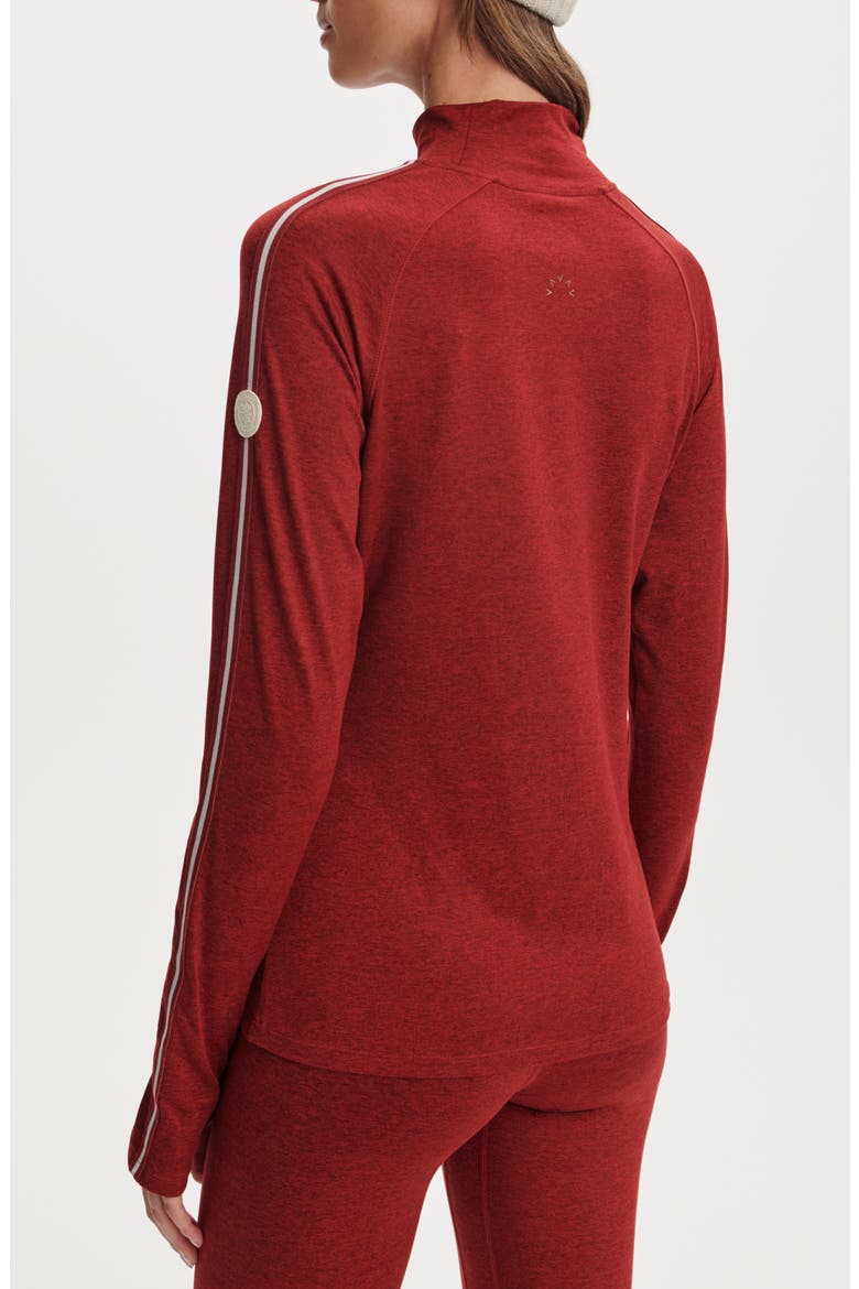 Always Warm Mock Neck Base Layer Top, Alternate, color, RED DAHLIA MARL