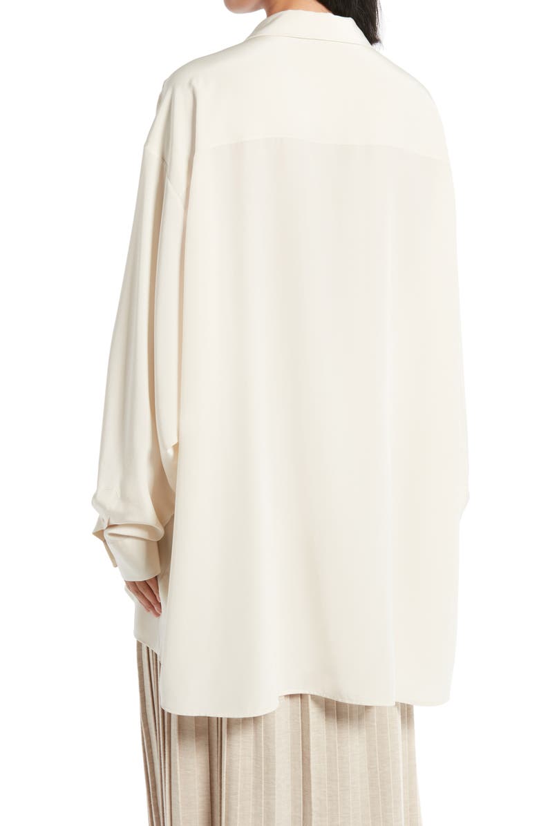 The Row Luka Silk Compact Crepe Blouse, Alternate, color, 