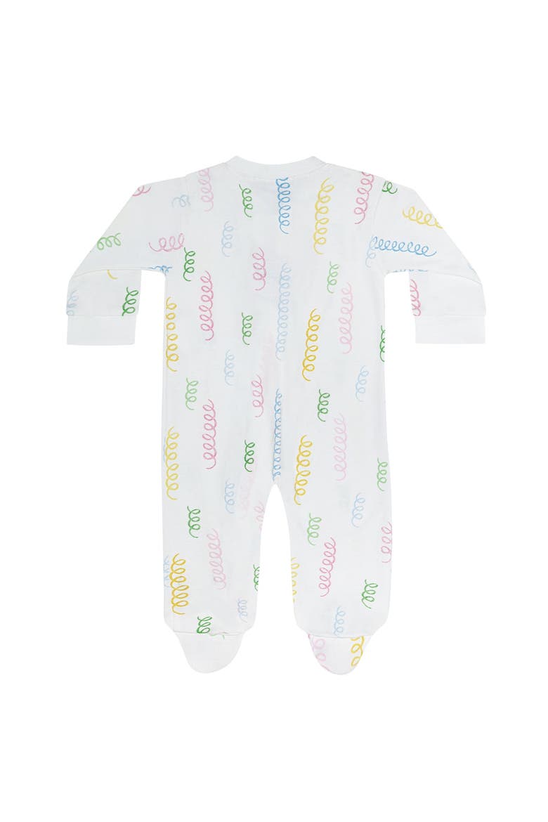 Spirals Print Zipper Footie - Baby, Alternate, color, White Multi