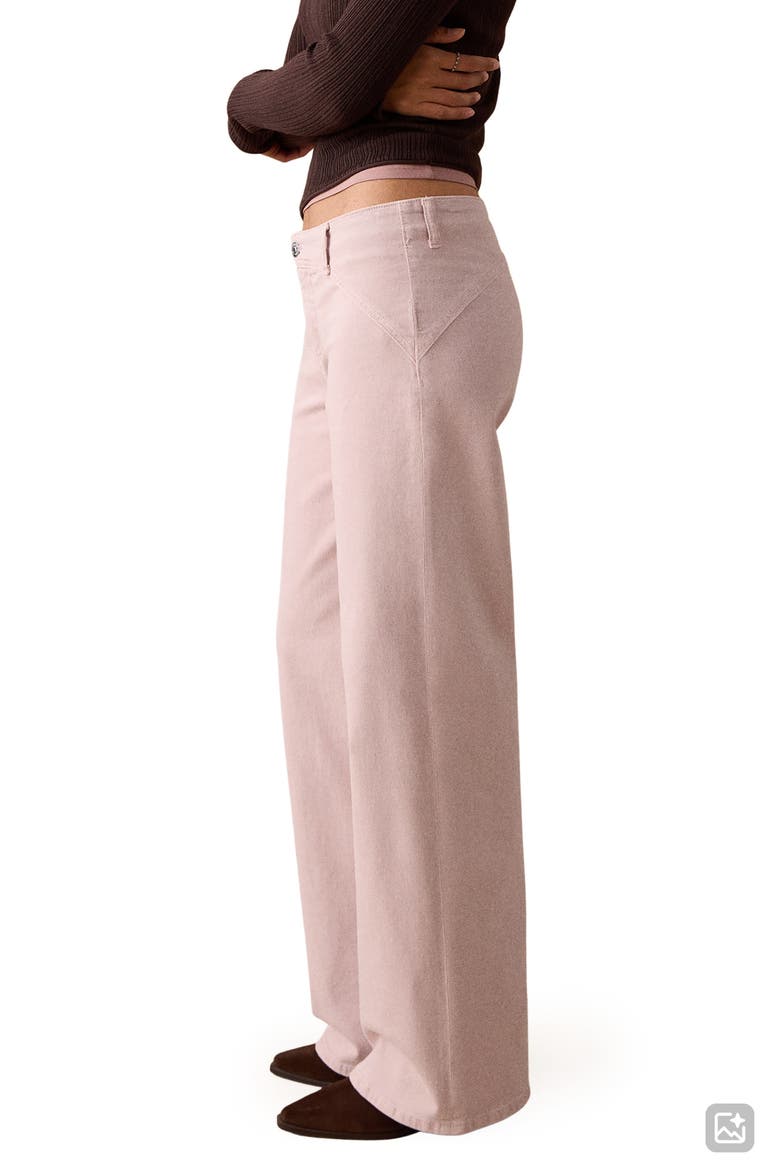 Low Rise Wide Leg Jeans, Alternate, color, PINK