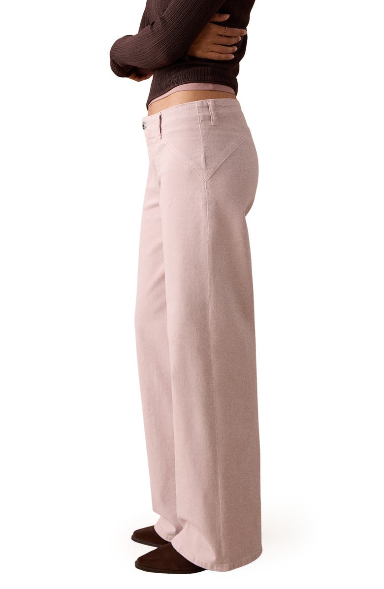 MANGO TEEN Low Rise Wide Leg Jeans, Alternate, color, Pink