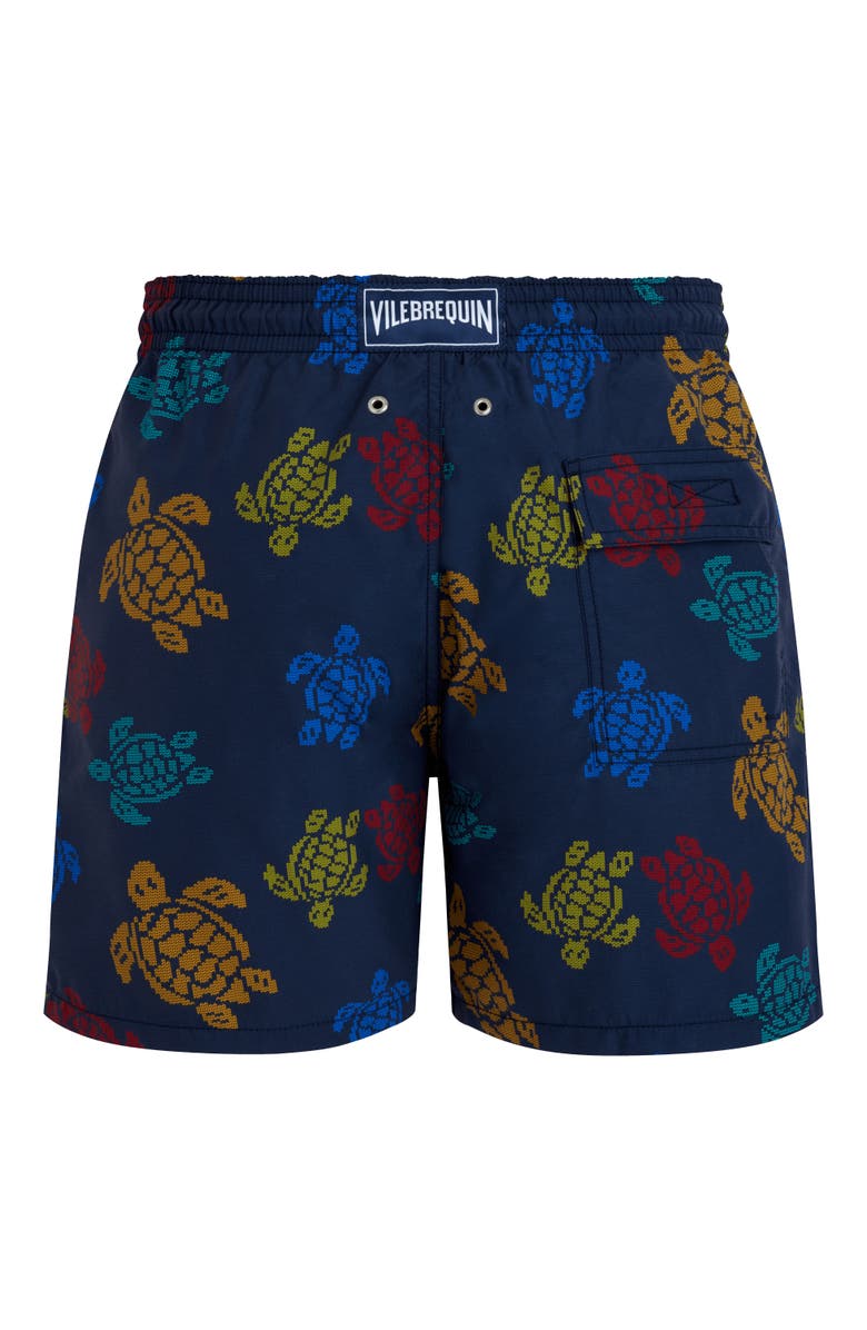 Vilebrequin Men's Ronde Des Tortues Tricot Swim Shorts, Alternate, color, Bleu Marine