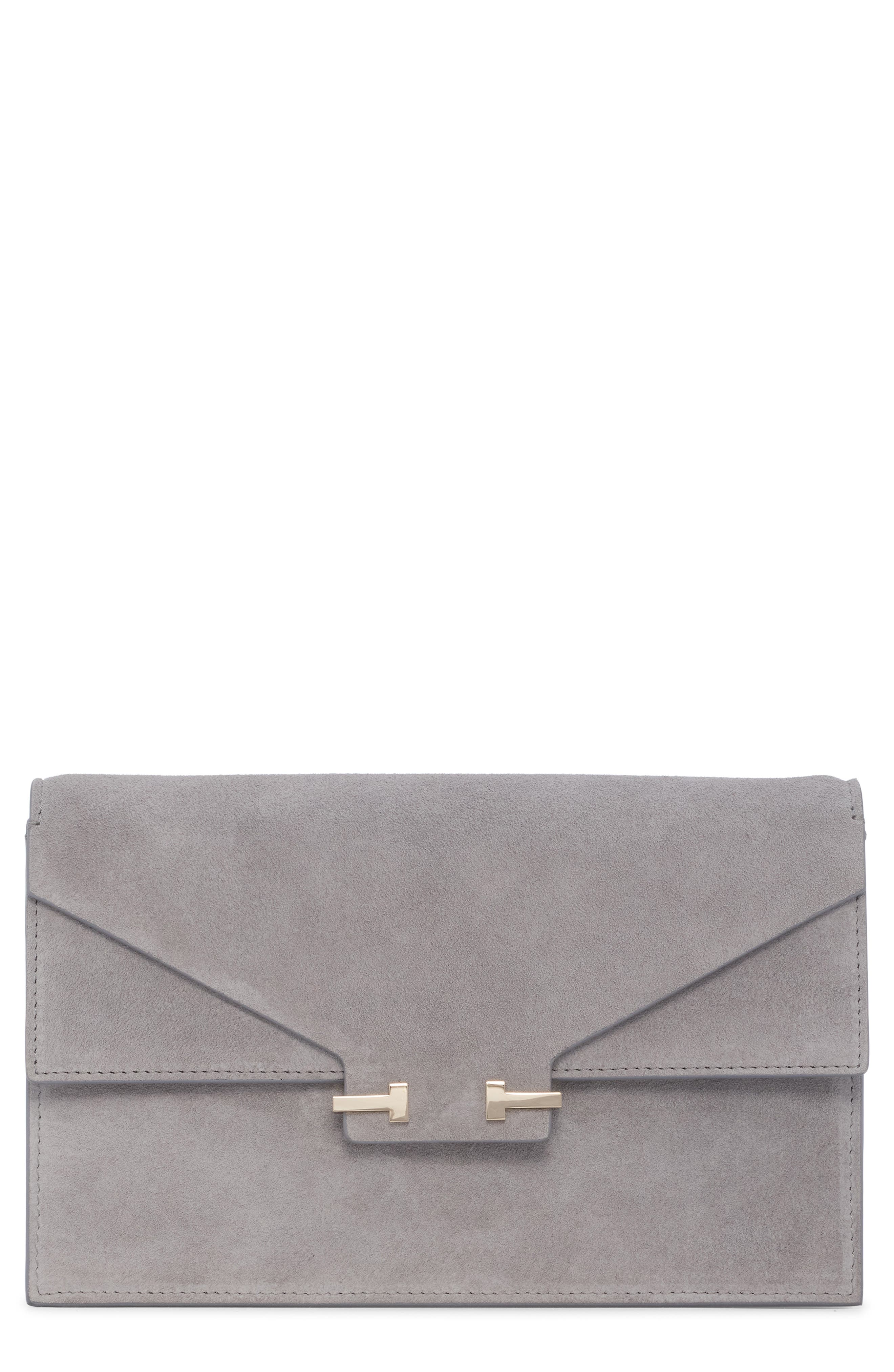 TOM FORD Mini Aube Suede Shoulder Bag, Main, color, Cloudburst