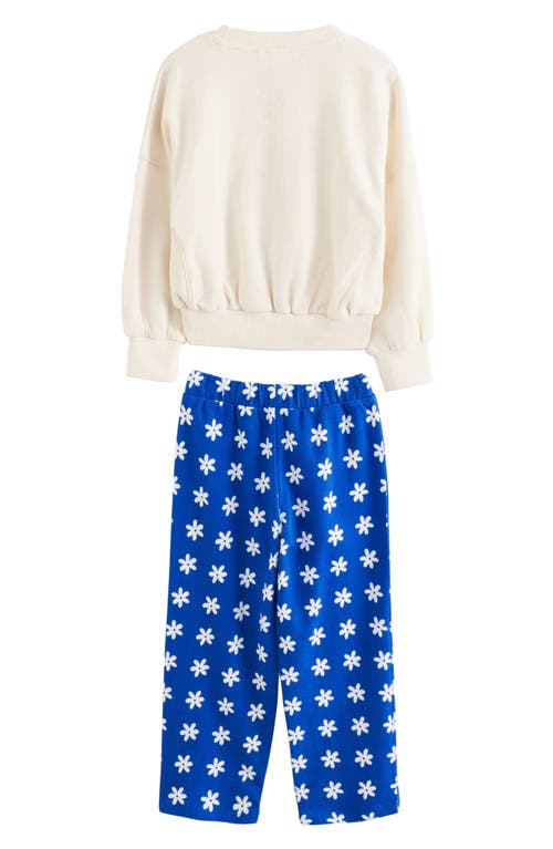 Next Kids' La Vie Cotton Graphic Sweatshirt & Floral Pants Set In Neutral