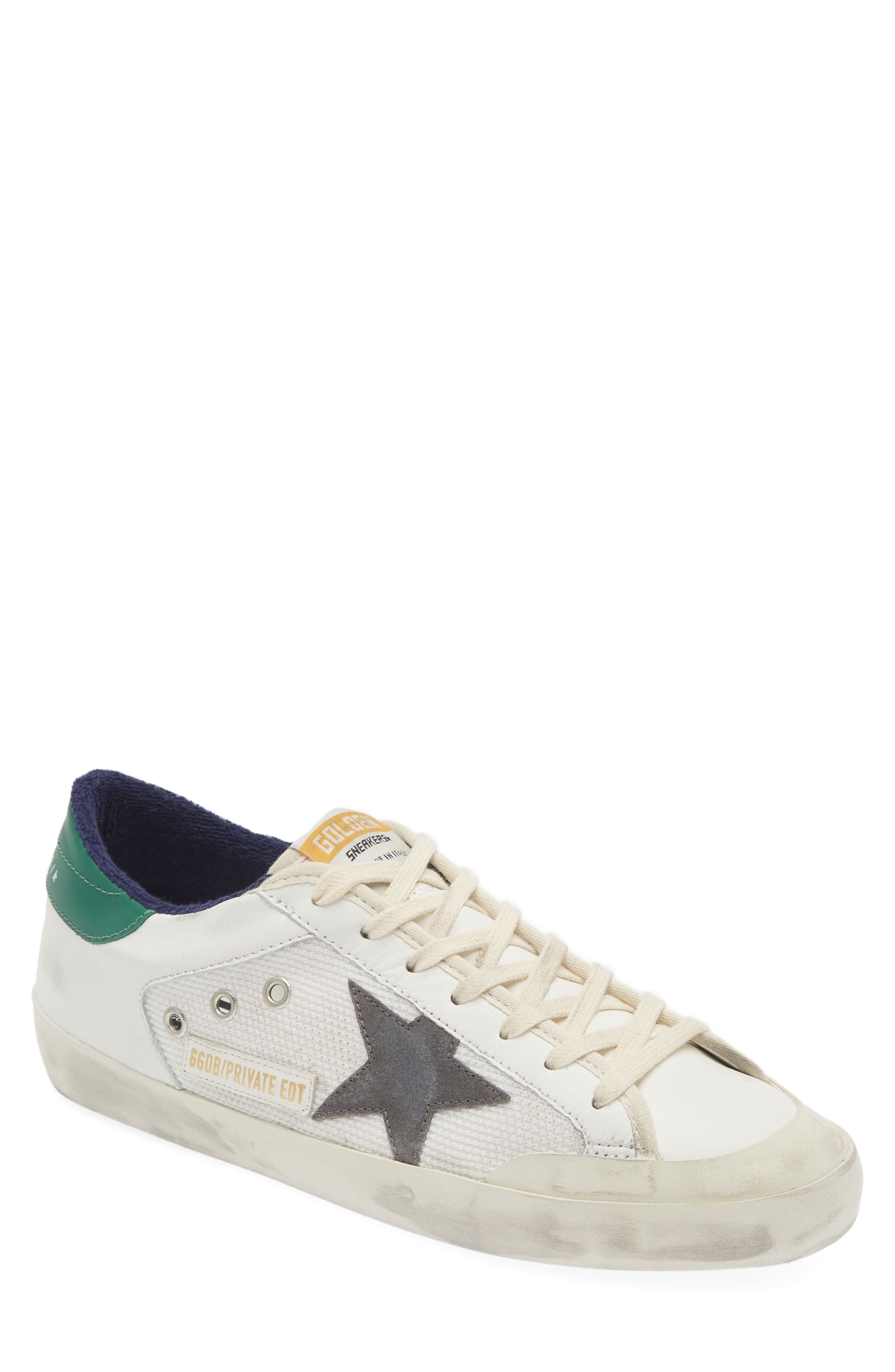Super-Star Low Top Sneaker (Nordstrom Exclusive), Main, color, WHITE/ GREY/ GREEN