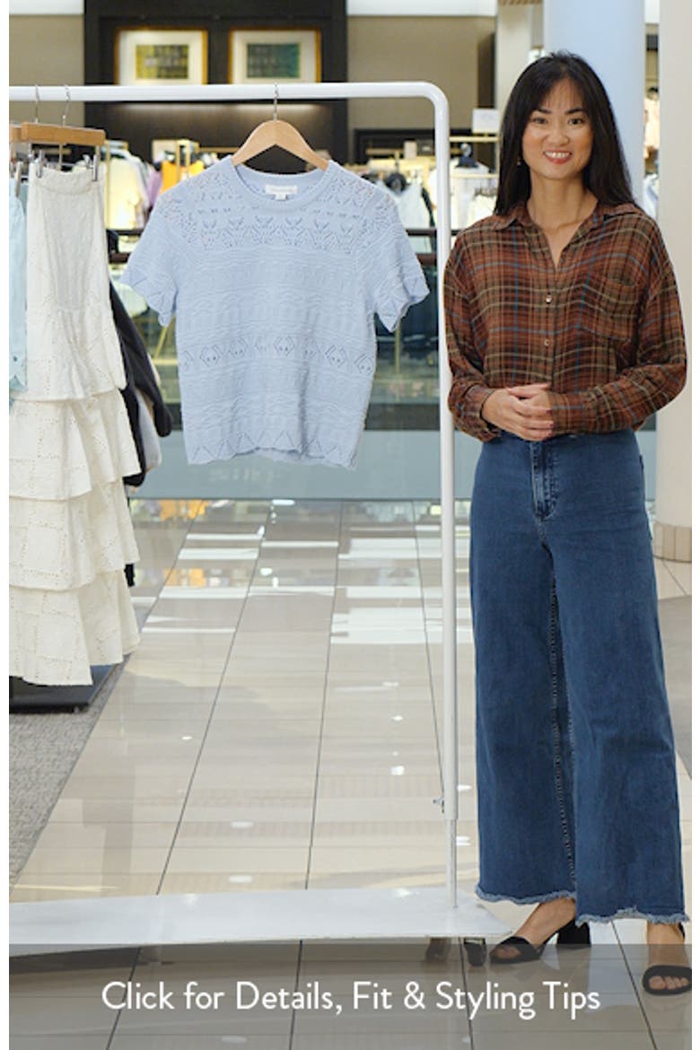Pointelle Cotton Crewneck Sweater video