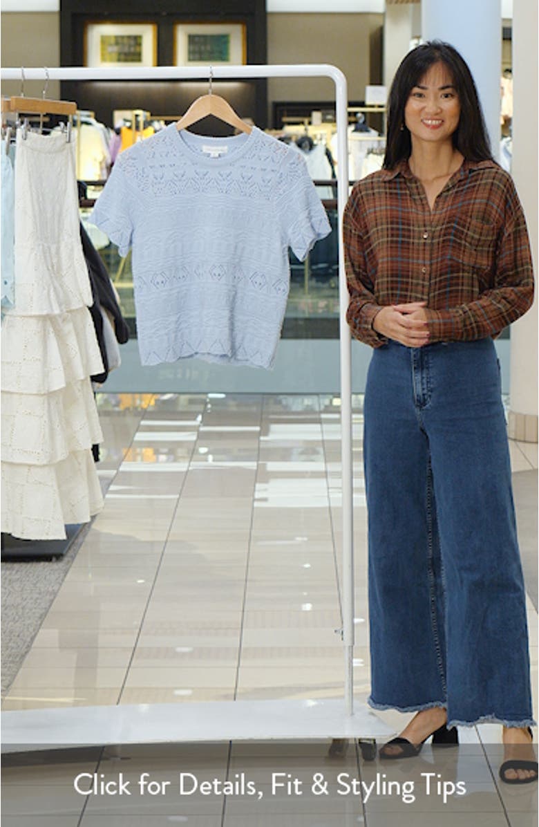 Pointelle Cotton Crewneck Sweater, sales video thumbnail