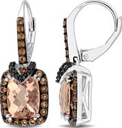 Julianna B. Morganite & Black Diamond Halo Drop Earrings