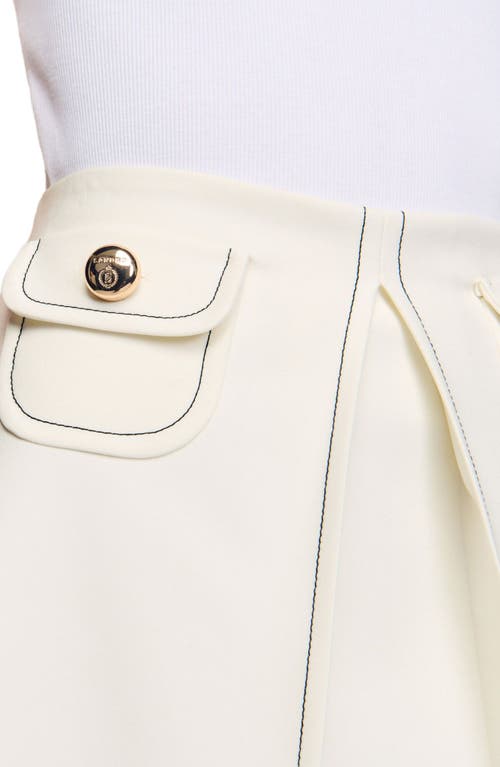 Sandro Short Box-pleated Skirt In Ecru