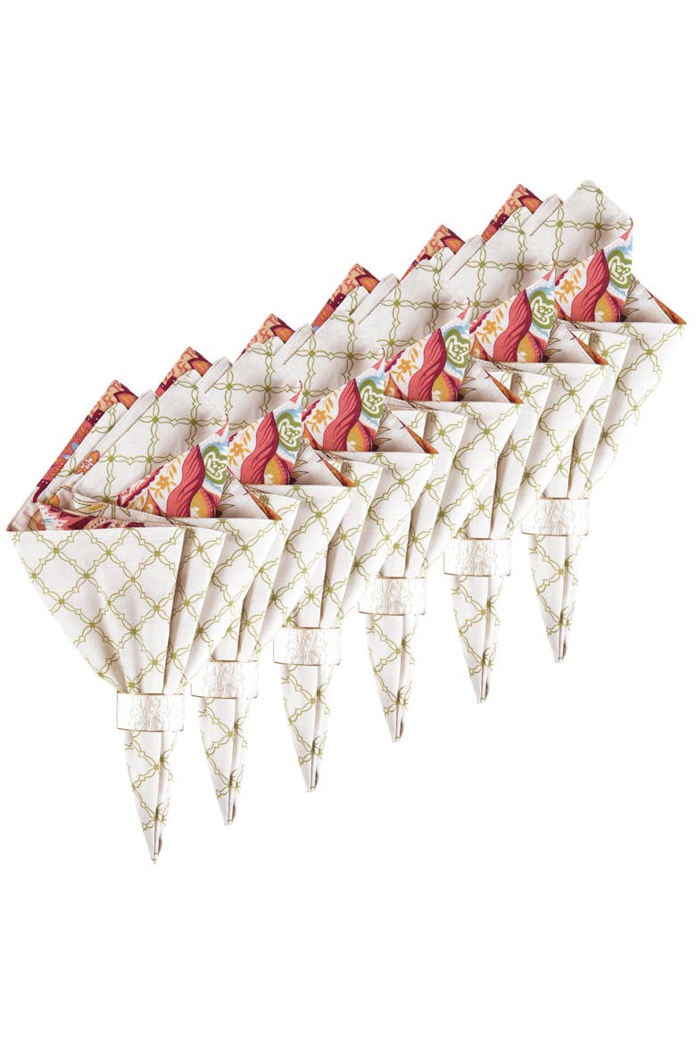 Bethany Cotton Reversible Napkin, Set of 6, Alternate, color, Pink
